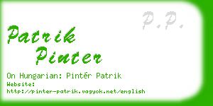 patrik pinter business card