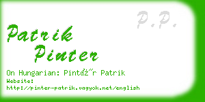 patrik pinter business card